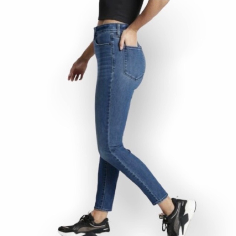 Athleta 2 Midrise Skinny Jeans Sculptek Stretch Med Wash Whiskered Jeggings